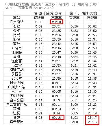 广州地铁2号线首末车时间?(广州二号线收费)-图2 广州地铁2号线首末车时间?(广州二号线收费)-图2