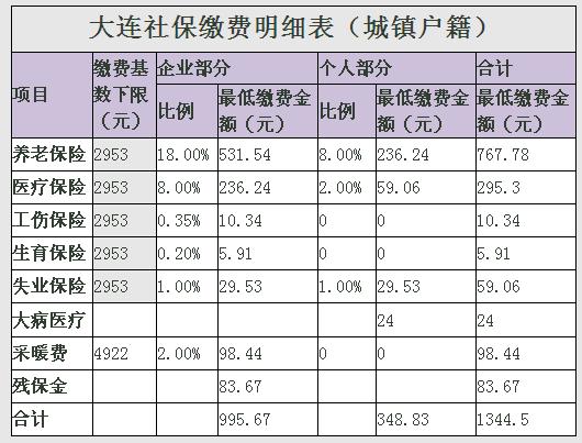 2004大连社保缴费标准？(大连2004路分段收费标准)