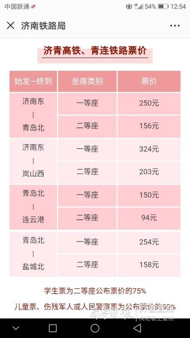 高铁票定价的标准是什么？济南到青岛动车收费