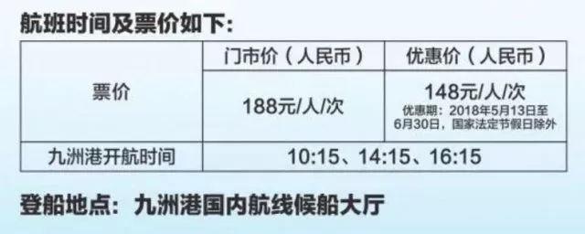 九洲港港珠澳大桥海上游的票价？九洲港 酒店停车 收费-图2