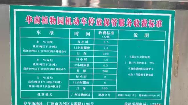 华南植物园停车场怎么样？广州华南植物园停车场收费标准
