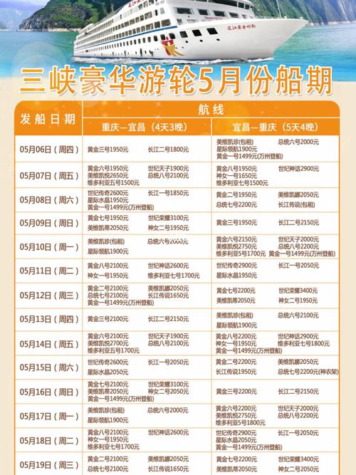 重庆三峡游轮价格表小孩要不要钱？三峡邮轮自费景点儿童收费吗