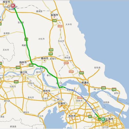 上海到淮安有多少公里？淮安到上海经过几个收费站