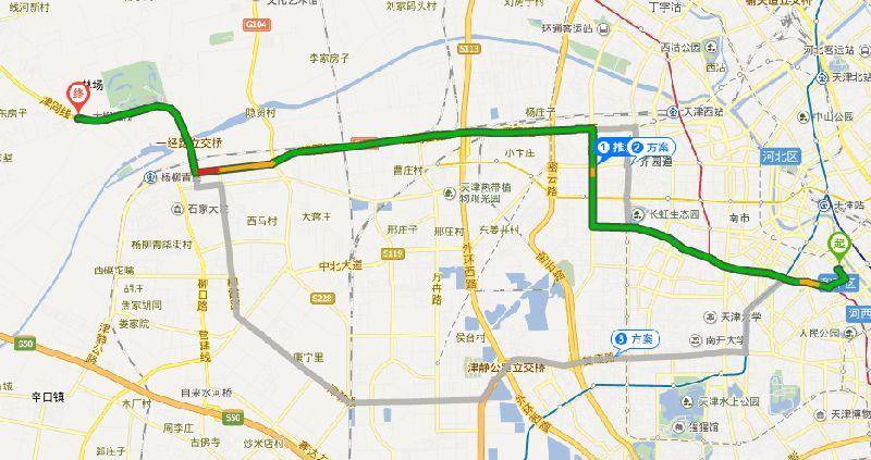 石家庄到天津开车多久？做几路公交车到杨柳青收费站