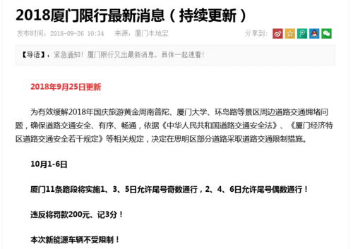 厦门哪里有限号？厦门的士堵车收费
