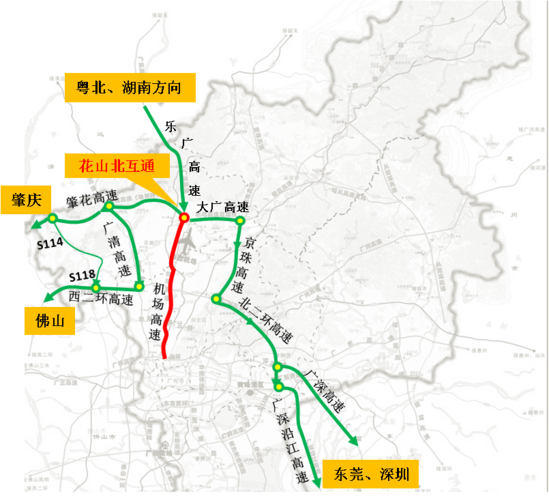 华南快速干线和京珠高速连接处？佛开高速收费站名称-图2