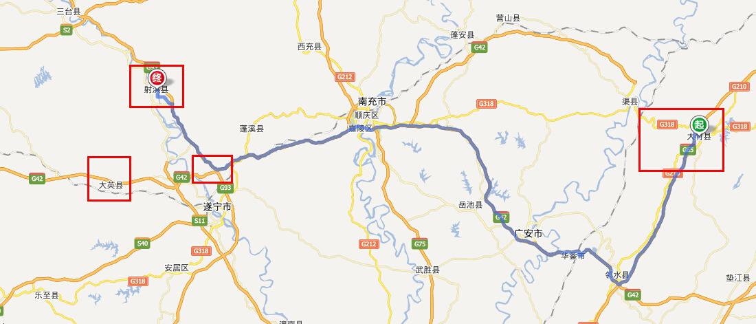 从绵阳到射洪，走绵遂高速，从哪里上？哪里下？射洪县停车收费-图2