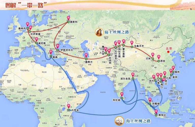 新丝绸之路一带指的是什么,一路指的是什么?列车一路通怎么收费-图2 新丝绸之路一带指的是什么,一路指的是什么?列车一路通怎么收费-图2