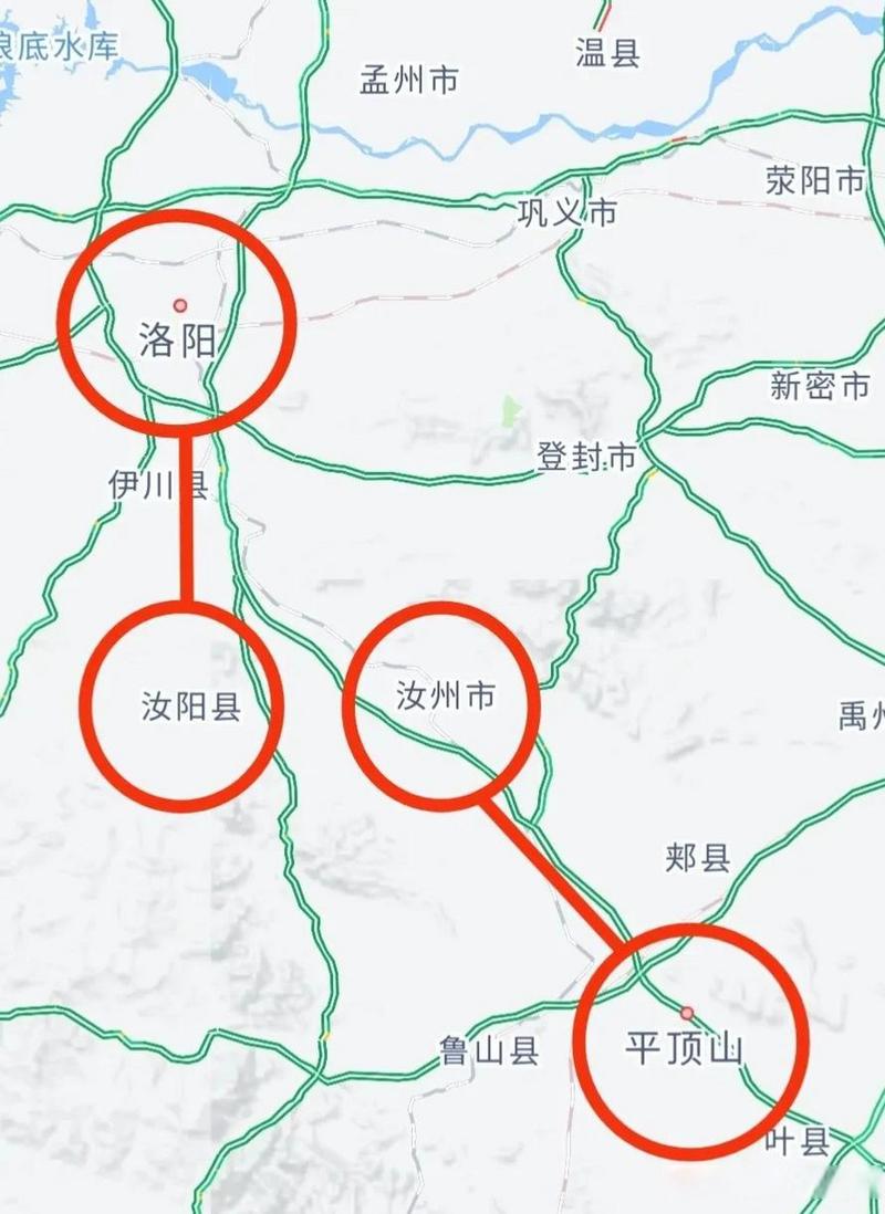 平顶山至汝州有多少公里?开车路线都从什么地方经过？汝州东收费站是小屯吗