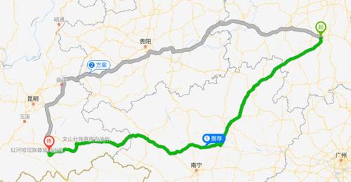 云南到湖南横跨多少个省？重庆到云南五和收费站多少公里