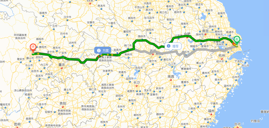 上海去成都最佳路线?318国道上海到成都收费-图2 上海去成都最佳路线?318国道上海到成都收费-图2