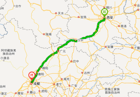 西安到成都高速都经过哪些城市?成都走西安高速收费站名字-图2 西安到成都高速都经过哪些城市?成都走西安高速收费站名字-图2