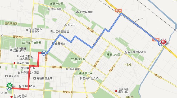 包头市几路车去110国道四道沙河收费站啊？国道110收费站分布图-图2