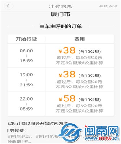 厦门滴滴快车起步价多少？厦门滴滴车主怎么收费
