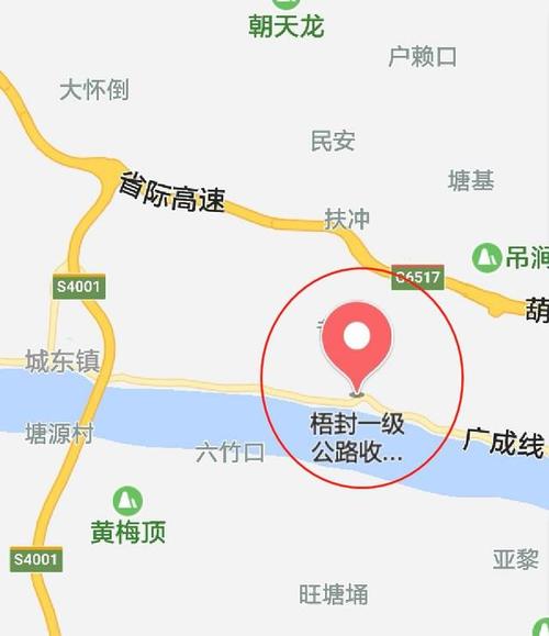 广东和广西梧州交界处是哪两个收费站距离多远？梧州收费站地图