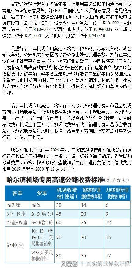 哈尔滨机场按什么收费？哈尔滨机场高速收费贵