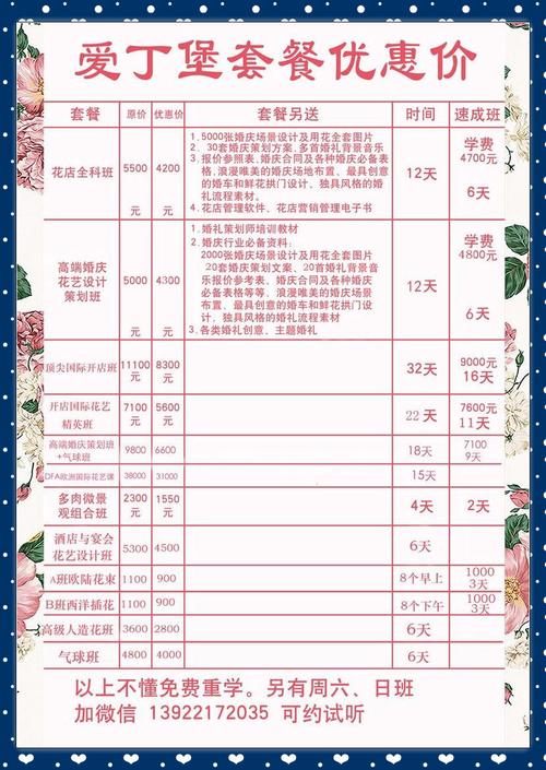 花艺培训学费一般多少?鲜花店收费标准-图2 花艺培训学费一般多少?鲜花店收费标准-图2