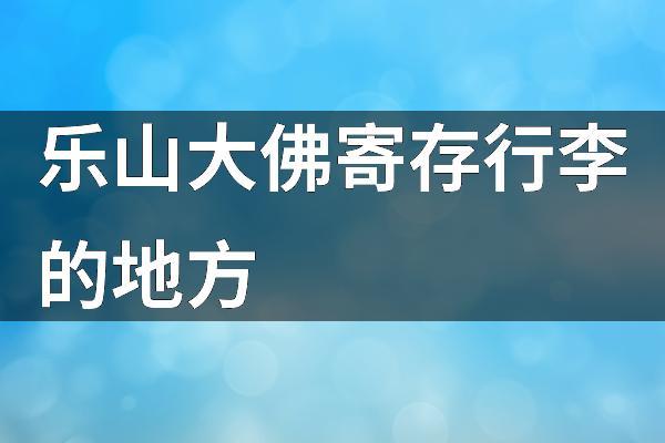 乐山大佛有箱子寄存的地段吗？乐山行李寄存收费
