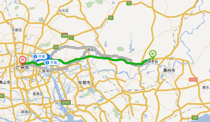 广州到惠州城区大岭镇可以走大广高速吗？广州萝岗区收费站