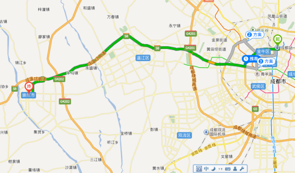 崇州距成都多少公里？成都到崇州高速收费