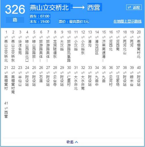 济南326路公交车路线？济南326路收费