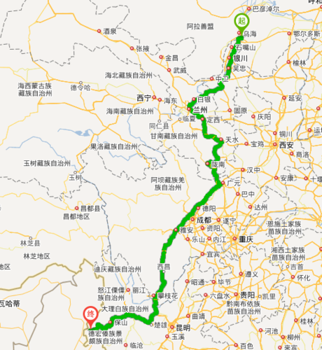 内蒙古到云南火车需要多久？呼和浩特市到云南途径的收费站
