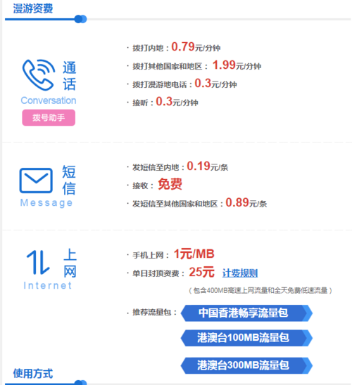 香港移动卡漫游资费？移动香港流量漫游收费