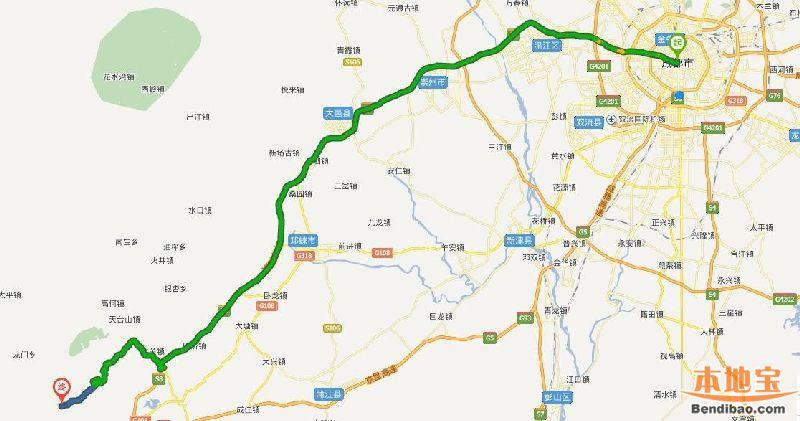成都到雅安的2条高速分别是多少公里？雅安西到成都高速收费站