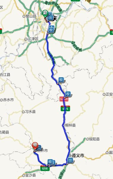 遵义到重庆的过路费以及油费大概得多少钱？G75重庆段收费
