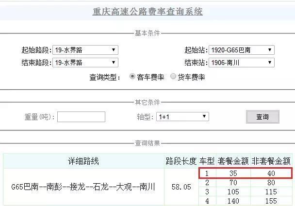 重庆高速公路通行费是多少？g93重庆段收费