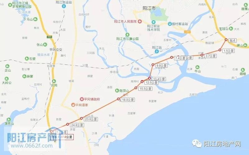 西部沿海高速的线路走向？阳江收费站图