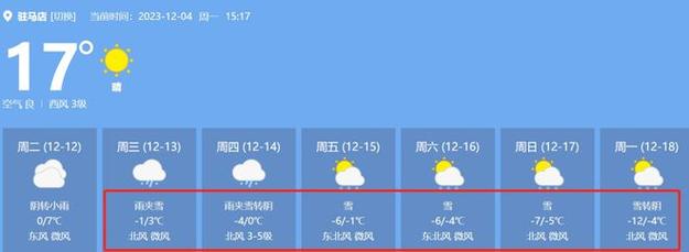 今天驻马店下大雪了吗？驻马店30天天气情况
