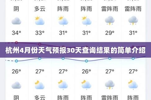 杭州四月份的天气?杭州4月的天气情况-图1 杭州四月份的天气?杭州4月的天气情况-图1
