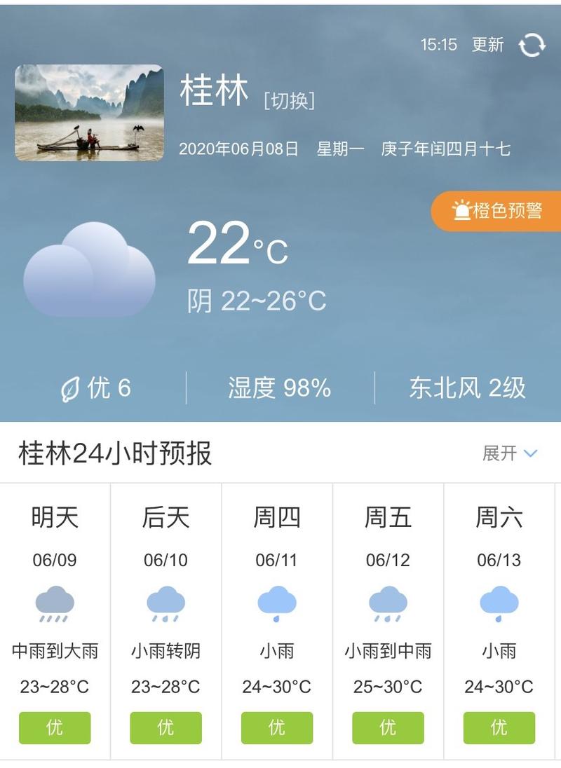6月份桂林天气怎么样？桂林6月天气情况