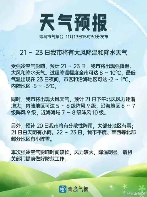 青岛本周迎冷空气吗？青岛明天的天气情况