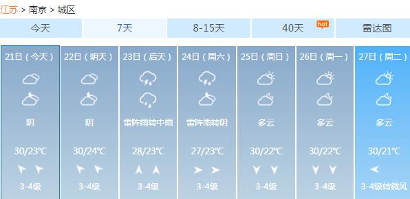 南京是梅雨天气吗？南京48小时天气情况