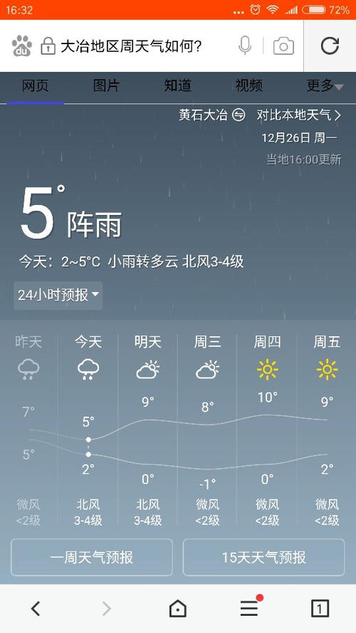 黄石15天天气？下午大冶天气情况
