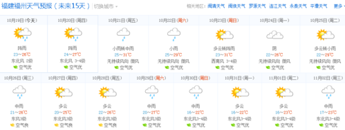 福建最近天气预报15天？福州天气情况地图