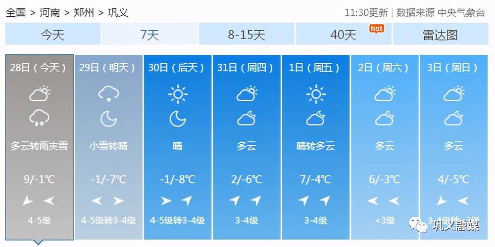 巩义公交下雪停运吗?明天巩义天气情况-图2 巩义公交下雪停运吗?明天巩义天气情况-图2