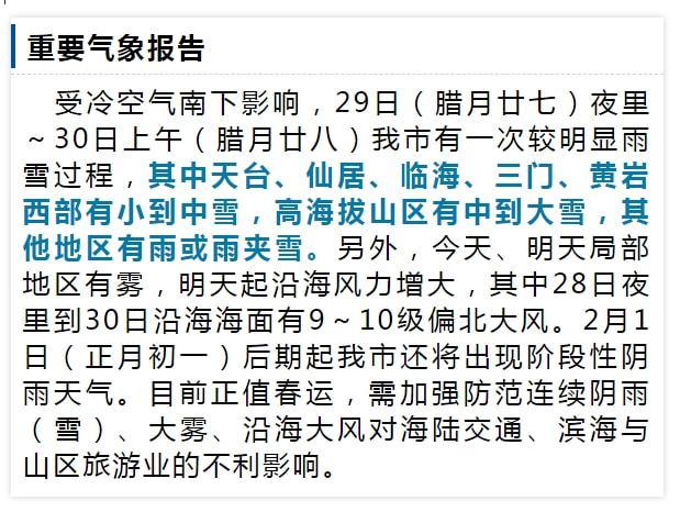 冬天台州冷还是宁波冷?台州春节天气情况-图2 冬天台州冷还是宁波冷?台州春节天气情况-图2