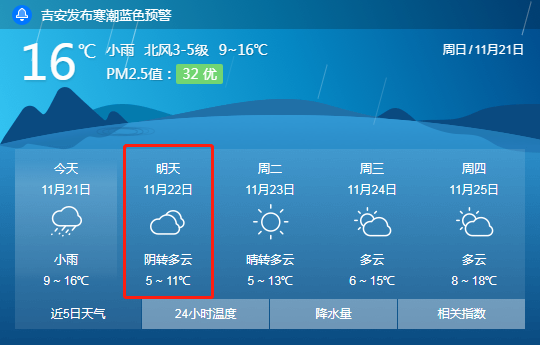 今年冬天吉安会很冷么?明天吉安天气情况-图3 今年冬天吉安会很冷么?明天吉安天气情况-图3