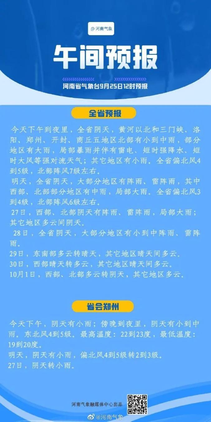 河南阴雨天气要持续到什么时候？河南整体天气情况