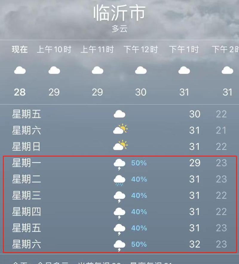 今天山东临沂天气有雨吗？近几天临沂天气情况