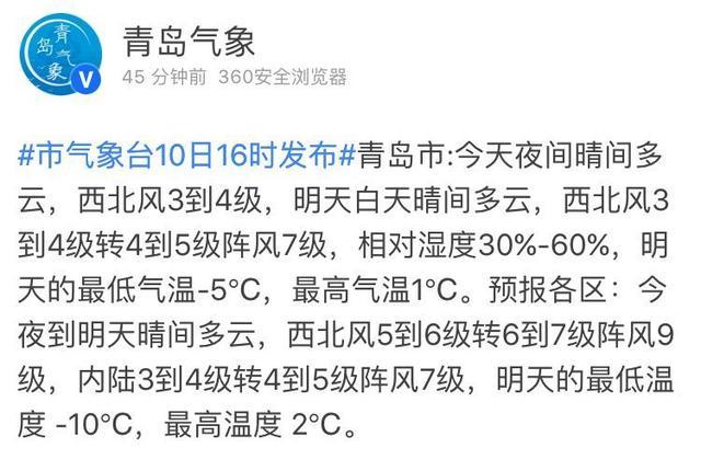 今天青岛天气是多年来最冷的吗?青岛近期的天气情况-图2 今天青岛天气是多年来最冷的吗?青岛近期的天气情况-图2