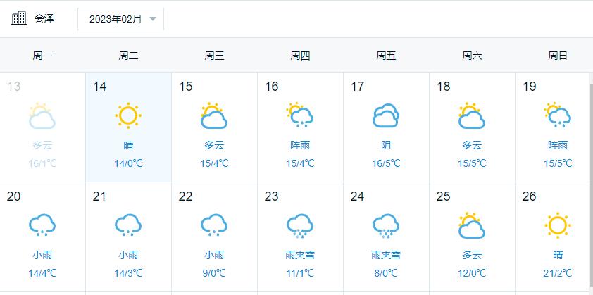 曲靖什么时候会下雪？会泽至宣威天气情况