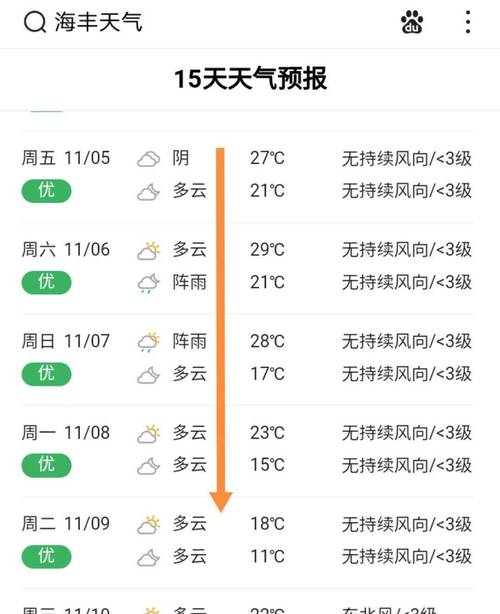 汕尾什么时候下雪？明天海丰天气情况