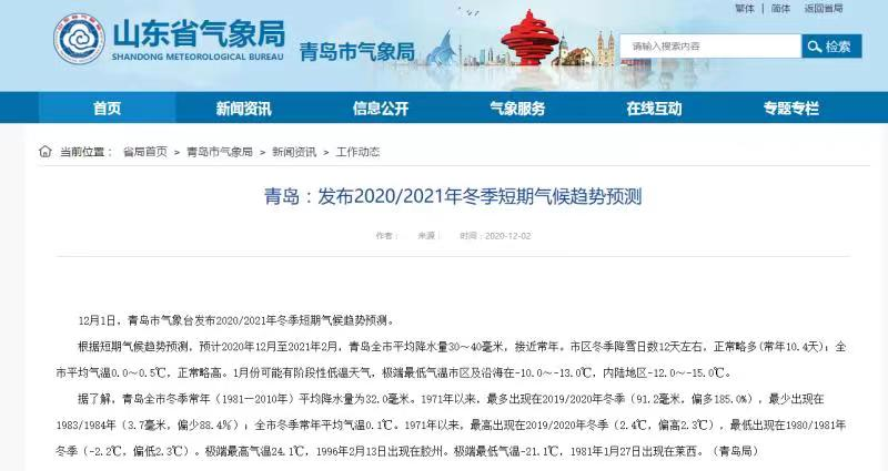 青岛历史最低温纪录?青岛冬天天气情况-图2 青岛历史最低温纪录?青岛冬天天气情况-图2