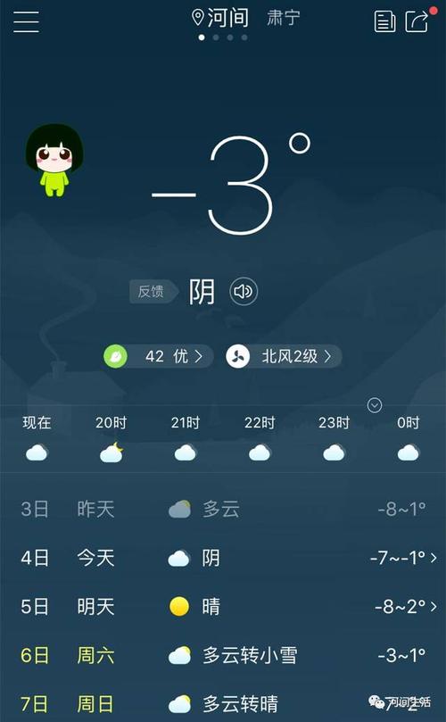 下雪的天气一般是多少度啊？河间明天天气情况