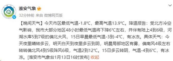淮安冬天冷吗?江苏淮安春节天气情况-图1 淮安冬天冷吗?江苏淮安春节天气情况-图1