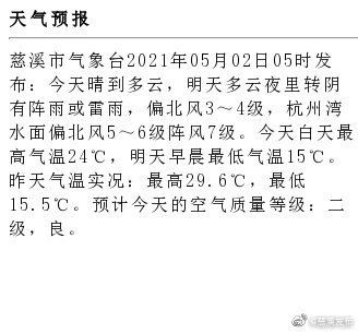 慈溪2021年梅雨季节几月到几月?慈溪查找历史天气情况-图1 慈溪2021年梅雨季节几月到几月?慈溪查找历史天气情况-图1